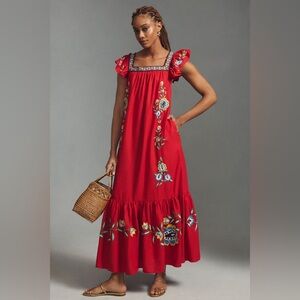 FARM Rio Red Floral Maxi Dress